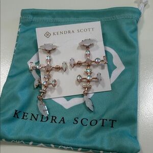 Kendra Scott Iridescent and Gold Drop Earrings